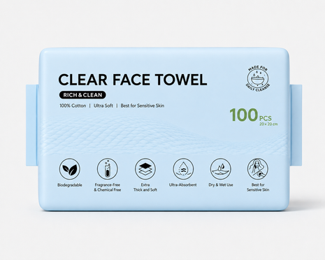 Face Towels Disposable XL,Acne Fighting Biodegradable Face Towel, Ultra Soft for Sensitive Skin, Eco-Friendly Facial Towels for Cleansing & Drying
