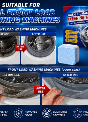 Washing Machine Cleaner Tablets | 24 per pack + 12 Free  | Descaler & Deodorizer for Front & Top Loaders,  Cleans Drum & Door Seal – 1.5 Years Supply