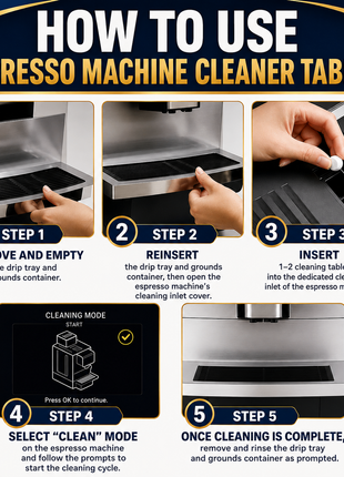 Espresso Machine Cleaning Tablets | All Brands Machine Compatible | Expresso Machine Backflush Oil Remover