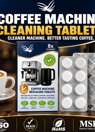 Coffee Machine Cleaning Tablets (Descaler) UK |  24 Tablets + 8 Tablets Free | For All Brands & Machines