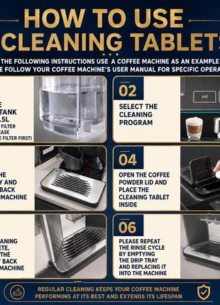 Coffee Machine Cleaning Tablets (Descaler) UK |  24 Tablets + 8 Tablets Free | For All Brands & Machines