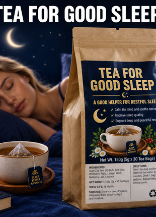 Sleep Aid Tea |Melatonin production| 100% Natural Traditional Chinese – For Men and Women  | Caffeine Free, Sugar Free, Vegan | 2000-Year Chinese Herbal Recipe | 30 Tea Bags